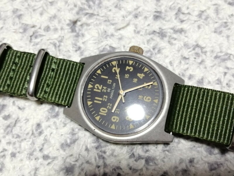 アンティーク　ハミルトン　軍用時計　手巻き　カーキ　ベトナム戦争　ミリタリーウォッチ　ヴィンテージ　メンズ　腕時計　アメリカ軍