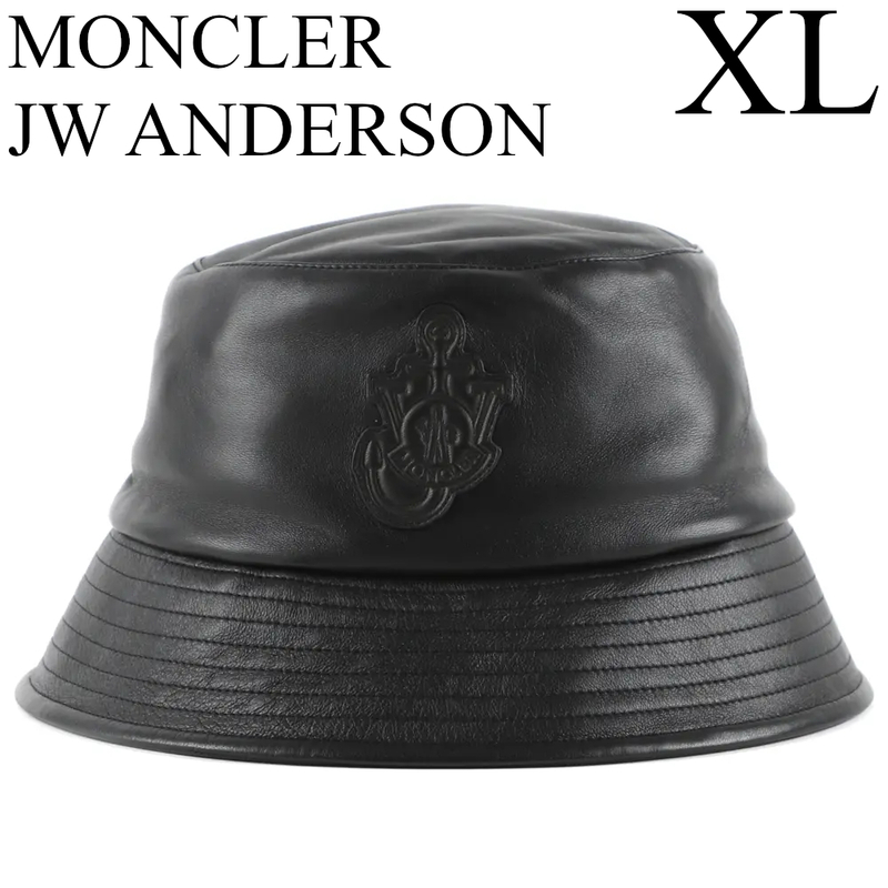 MONCLER JW ANDERSON レザーハット　XLサイズ　新品　定価86900円　バケハ　モンクレール 帽子　JWアンダーソン GENIUS ジーニアス