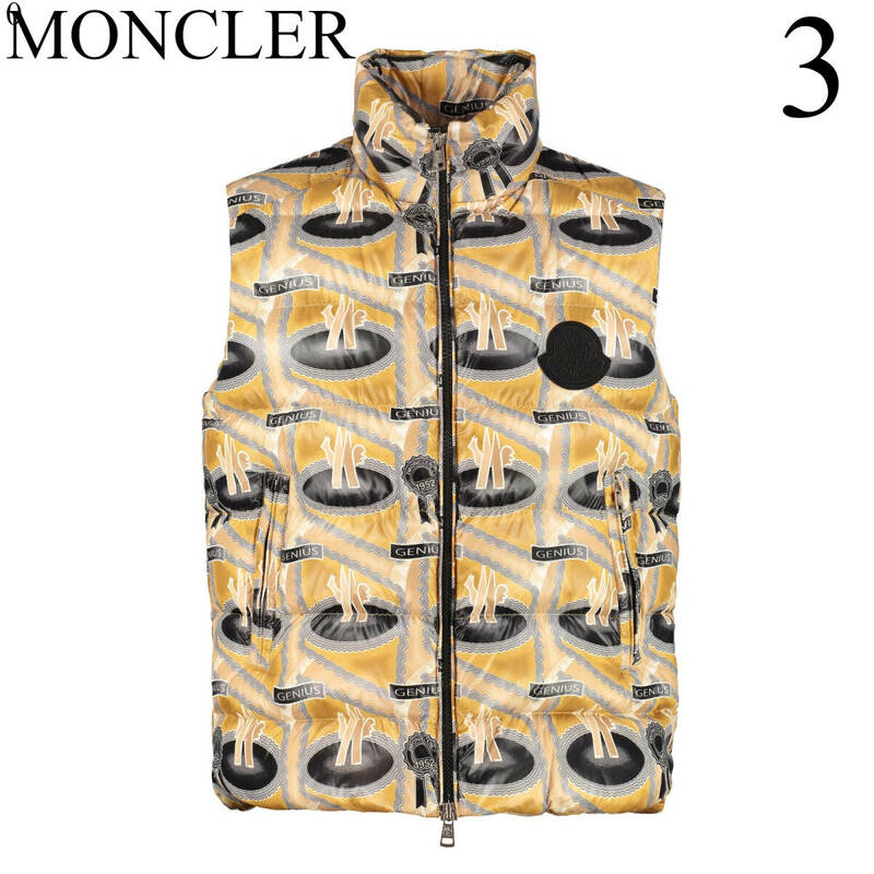 MONCLER GENIUS 1952 ダウンベスト　ゴールド　柄　3　定価17万円　モンクレール　ジーニアス　PARKER GILET 新品　正規品　本物