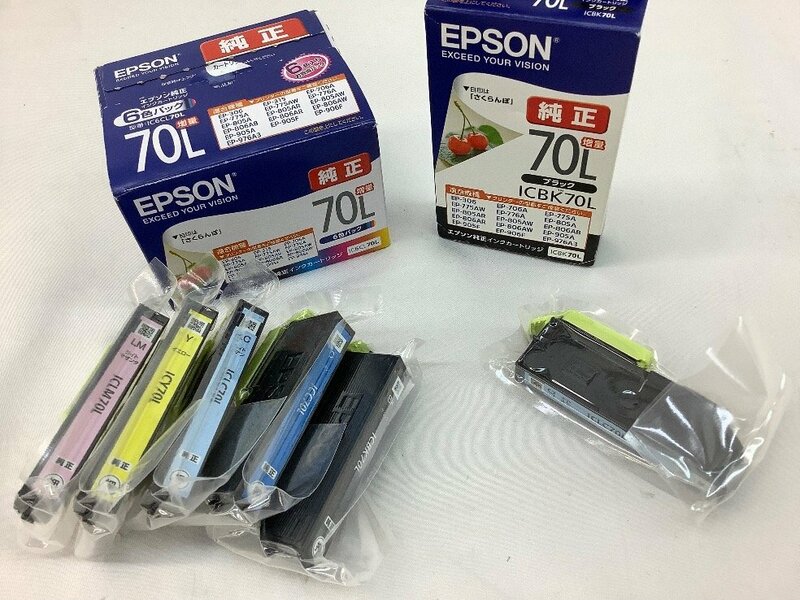 EPSON 純正 インクカートリッジ/EPSON純正/70L/さくらんぼ/ブラック 使用期限不明含む 未使用品 ACB