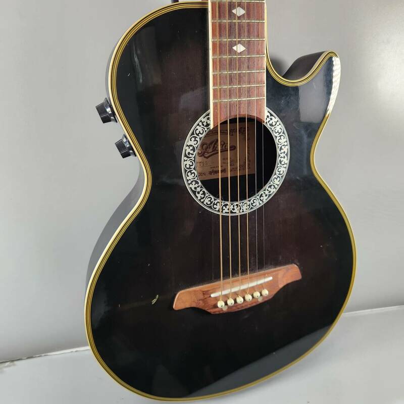 1円～　Aria エレキアコースティックギター AMB-30S ギター ソフトケース付き
