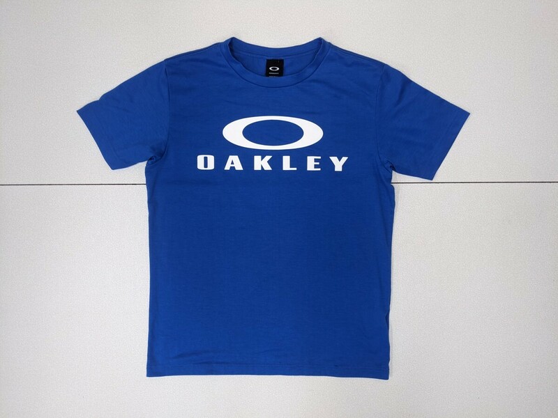 5．OAKLEY オークリ フロントデカロゴ ストレッチ Tシャツ FOA400809 メンズM 青白 ゴルフx206
