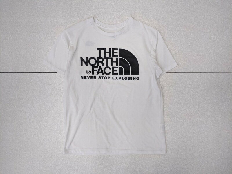 4．ノースフェイス NORTH FACE デカロゴ 半袖Tシャツ NT31504Z メンズM相当 白黒アウトドアx307