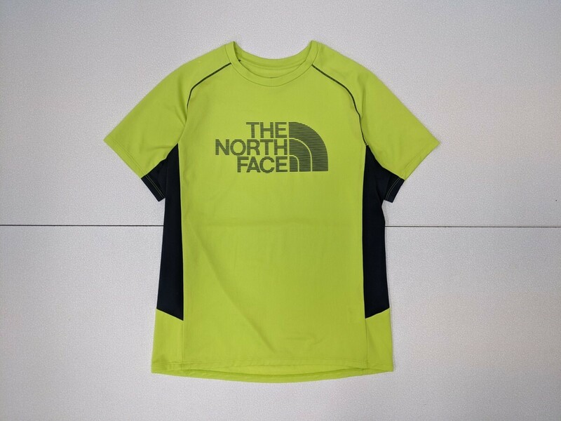 7．ザ・ノース・フェイス THE NORTH FACE NT11797 デカロゴ 速乾 半袖Tシャツ S/S GTD LOGO メンズL 蛍光ネイビー x402