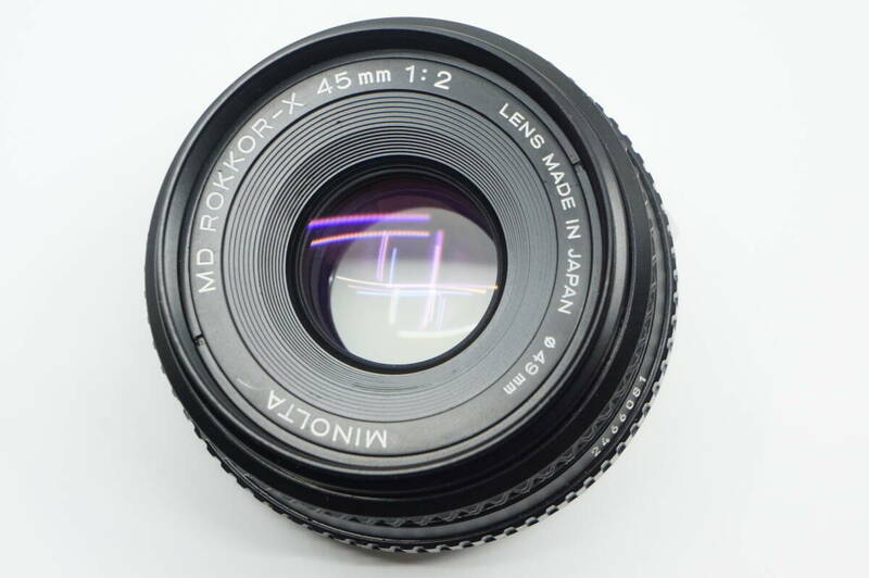 美品 ミノルタ MD ROKKOR-X 45mm F2 準パンケーキレンズ minolta MD ロッコール 標準レンズ 単焦点
