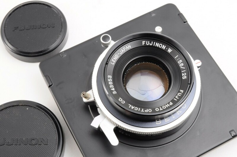 富士フィルム FUJINON・W フジノン F5.6 125mm 動作品 ボード 5.6/125 大判 フィルム カメラ レンズ 富士フイルム キャップ NK-9S