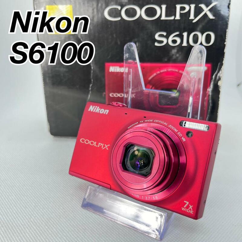 Nikon デジカメ　コンデジ　S6100 レッド　クールピクス　COOLPIX