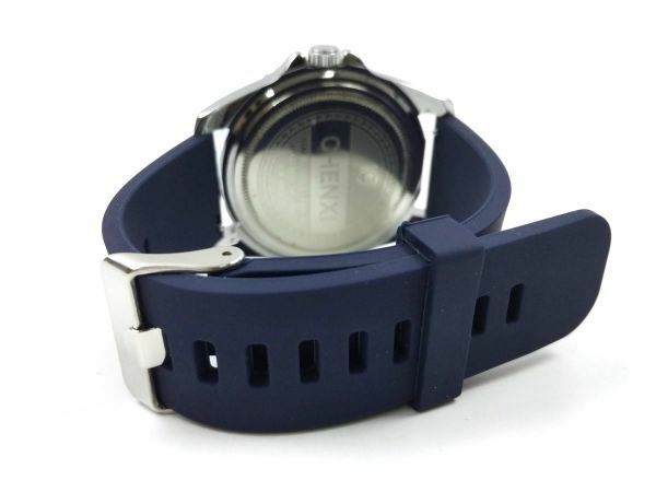 スポーツバンド 交換 腕時計ベルト ストラップ シリコン ラバー ネイビー 22mm