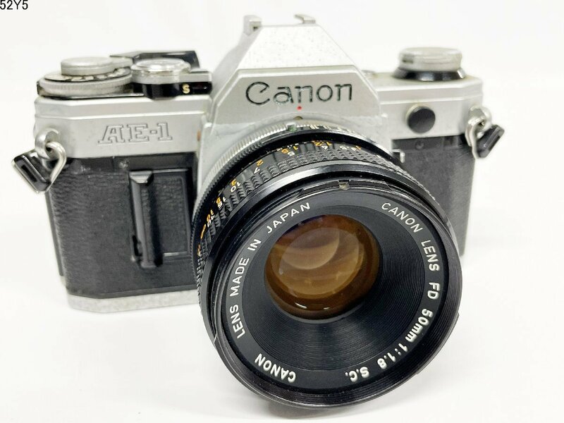 ★Canon キャノン AE-1 FD 50mm 1:1.8 S.C. 一眼レフ フィルムカメラ ボディ レンズ 通電可能 ジャンク 52Y5-9