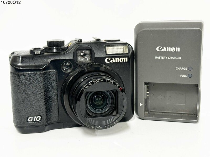 ★シャッターOK◎ Canon キャノン PowerShot G10 パワーショット ブラック コンパクト デジタルカメラ バッテリー有 現状品 16706O12-12