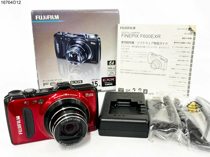 ★FUJIFILM 富士フィルム FINEPIX ファインピックス F600EXR レッド コンパクト デジタルカメラ シャッター可能 ジャンク 16704O12-10