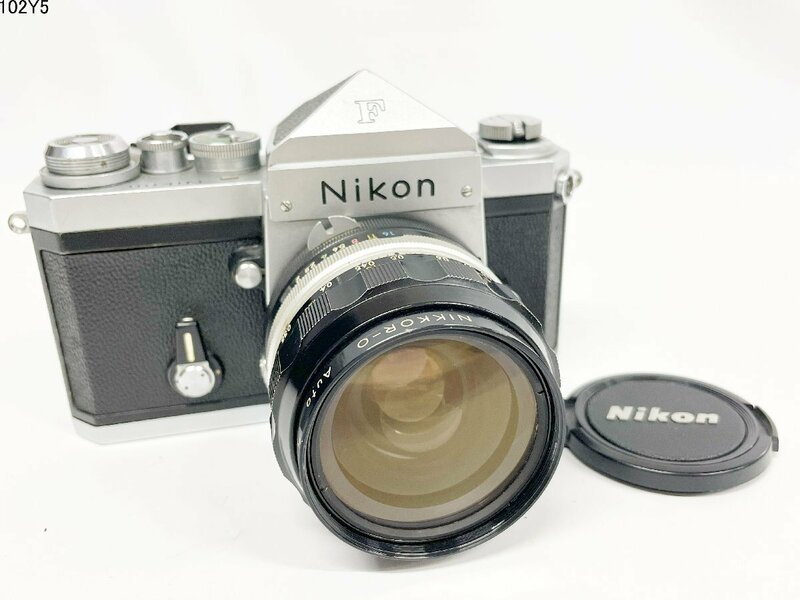 ★シャッターOK◎ Nikon ニコン F NIKKOR-O Auto 1:2 f=35mm アイレベル 一眼レフ フィルムカメラ ボディ レンズ 102Y5-7