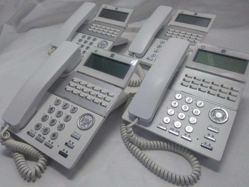 中古 ビジネスホン 電話機 PLATIAⅡ(PT1000Ⅱ)【saxa（サクサ） TD810(W)】4台セット 動作品(2)
