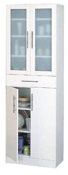 ホワイトカラー食器棚 60cm幅-180cm高のカトレア
