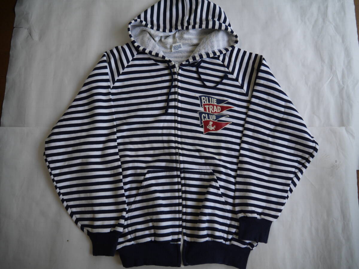 【美品・超希少品】　BLUE TRADITIONAL CLUB　Boat Hause キャプテンサンタの前身　フルジップパーカー　フードボンボン付き　サイズL