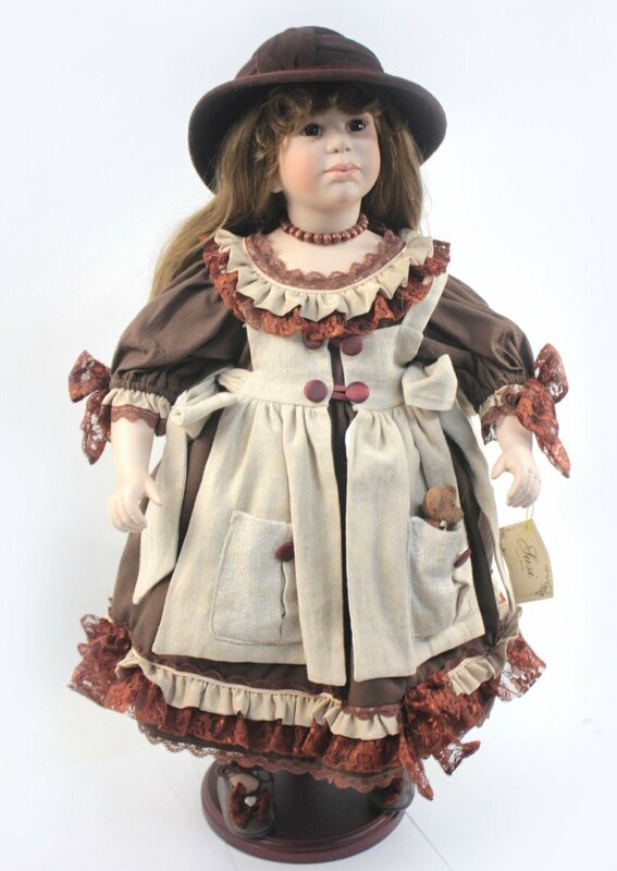 ZASAN ザサーン Carla ビスクドール 西洋人形 アンティークドール 女の子 約全長60cm アンティーク ビンテージ スタンド付き
