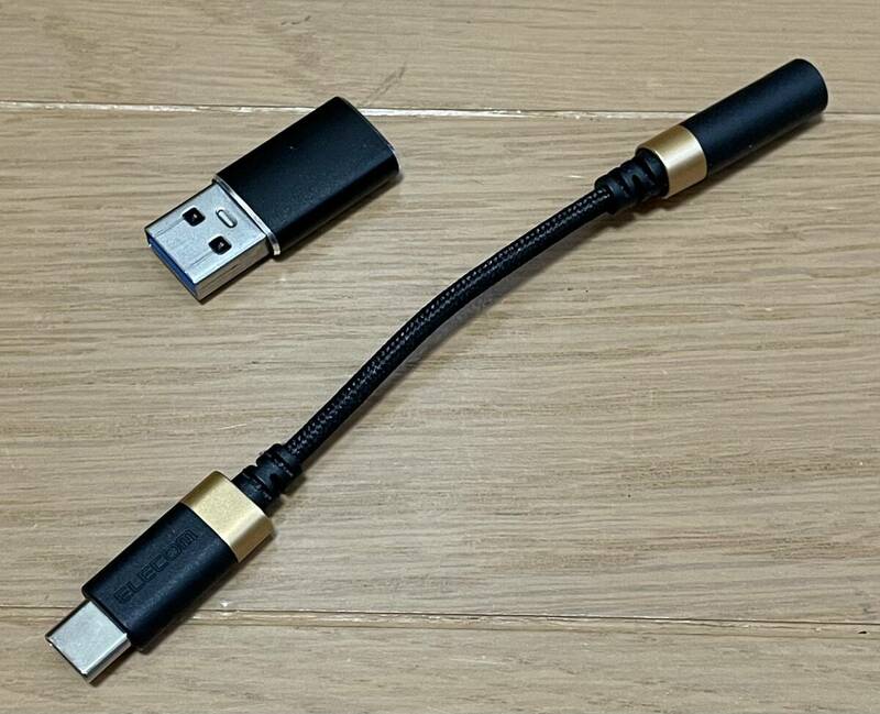 ◆エレコム　ハイレゾ対応USB Type-C変換ケーブル（高耐久モデル) AD-C35DBK USB変換オマケ USED ゆうパケポストmini180円