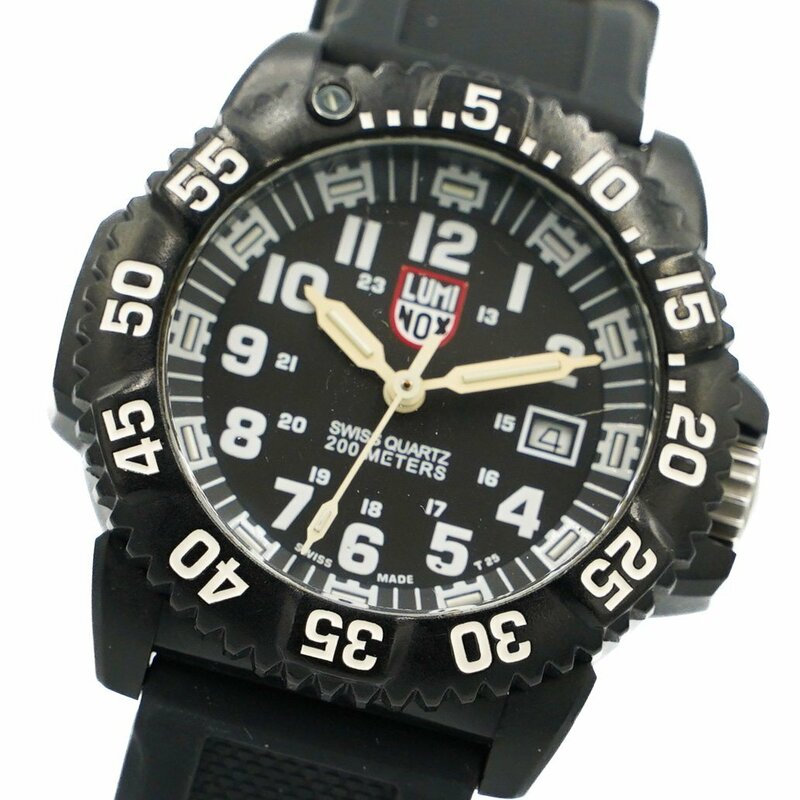 1円 LUMINOX ルミノックス XS.3502.L 3500シリーズ デイト オールブラック QZ 黒文字盤 カーボンケース メンズ 腕時計 男性用 336420240507