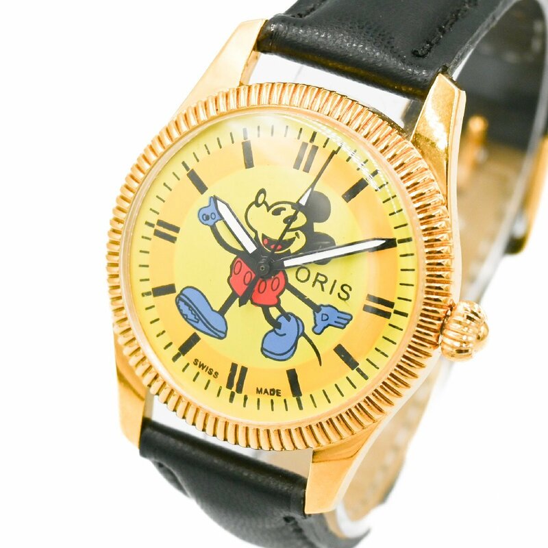 1円 稼働 ORIS オリス ビンテージ ウォッチ 機械式 アンティーク 手巻き ミッキーマウス文字盤 ディズニー 腕時計 ラウンド 362720240514