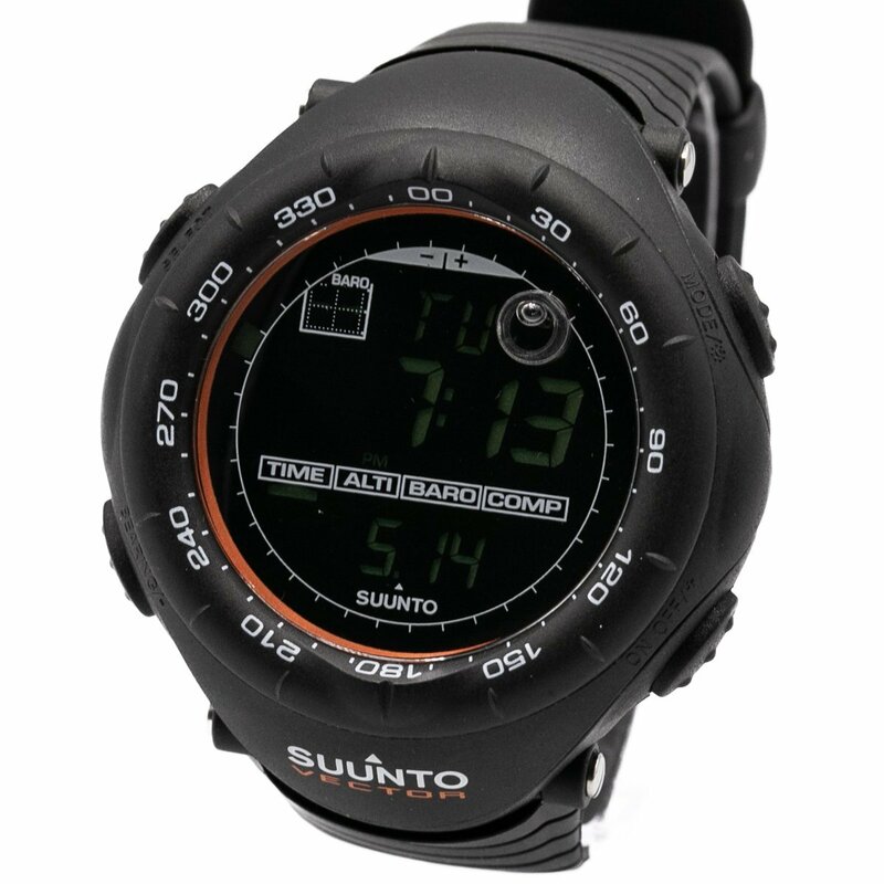 1円 稼働 極美品 箱/保証書付 SUUNTO VECTOR スント ベクター メンズウォッチ QZ クオーツ デジタル文字盤 腕時計 ラウンド 048620240528