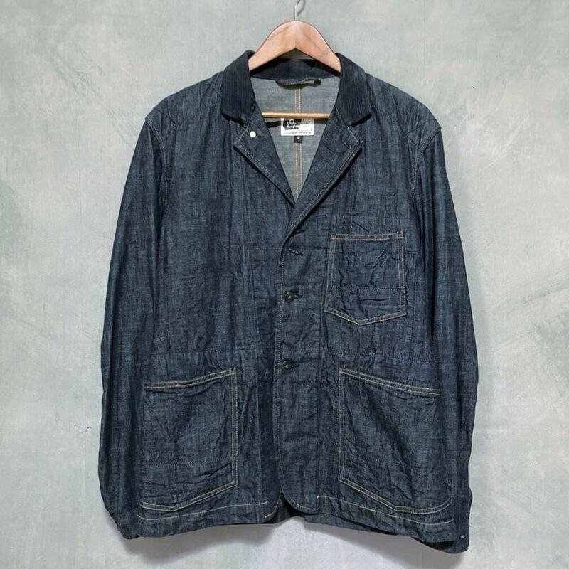 ENGINEERED GARMENTS エンジニアードガーメンツ 襟コーデュロイ デニム レイルロード ジャケット カバーオール size.S インディゴ USA製