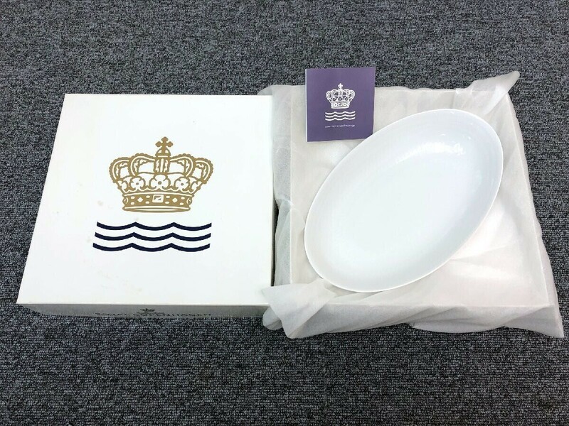 ⑤ 未使用品■ロイヤルコペンハーゲン ホワイトパルメッテ オーバルディッシュ 27cm 食器 皿 G05