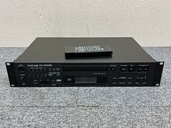 ④ TASCAM タスカム 業務用 CDプレーヤー CD-200SB オーディオ 音響機器 リモコン付属 動作確認済み ☆2015年製 E08