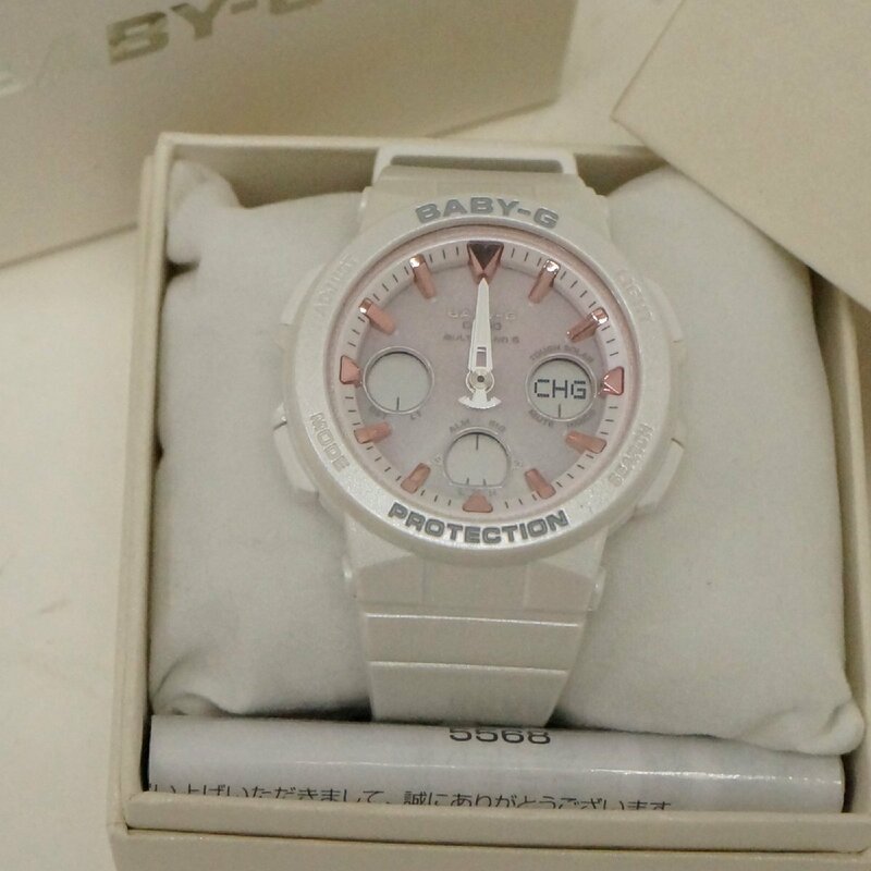 美品 CASIO カシオ BABY-G 腕時計 ベビージー BGA-2500 動作品 ホワイト×ピンク