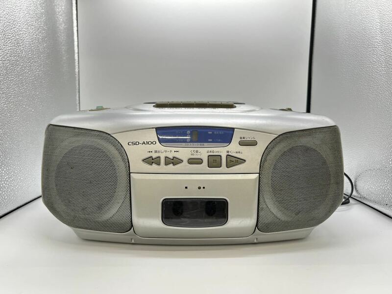 現状 保管品 【 aiwa CSD-A100 ラジカセ 】 アイワ コンパクト ディスク ステレオ ラジオ カセット レコーダー CD COMPACT DISC レトロ