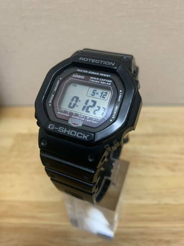 【1円スタート】【電池交換済】G-SHOCK CASIO カシオ 腕時計 デジタル　ブラック クォーツ GW-5600J 電波ソーラー Gショック 
