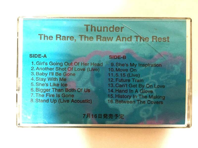 〇W276〇カセットテープ SAMPLE サンプル盤 プロモ盤 THE RARE, THE RAW AND THE REST THUNDER サンダー 