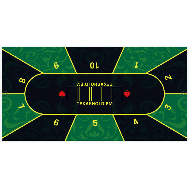 ポーカーマット　ラバーフォームカジノマット　120×60cm 収納袋付き ラバーフォーム ポーカーマット 緑 