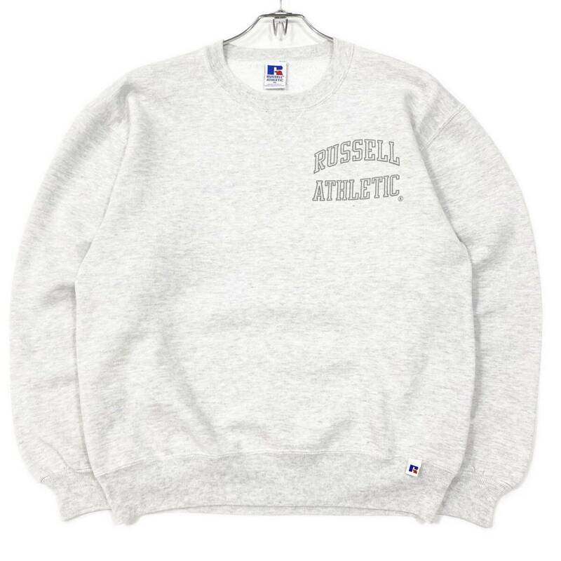 良品 USA製 80's〜90's RUSSELL ATHLETIC/ラッセルアスレチック スウェット ロゴトレーナー メンズM 霜降りグレー 