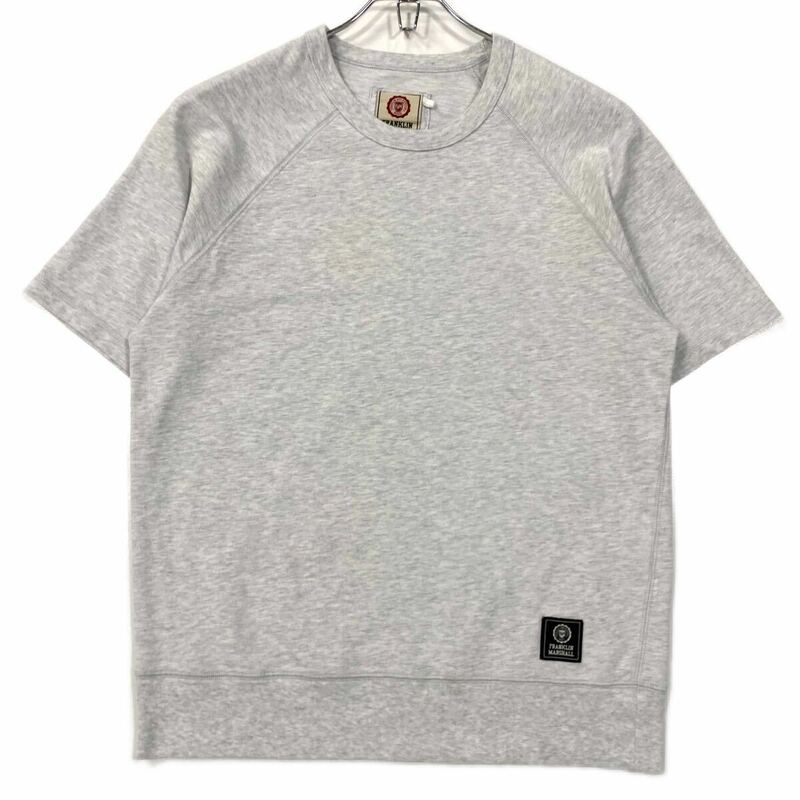 FRANKLIN MARSHALL(フランクリンマーシャル)半袖Tシャツ 裏パイル地 ワッペンロゴ メンズS 杢グレー系