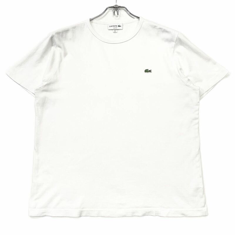 LACOSTE/ラコステ ワニロゴTシャツ メンズM ホワイト 半袖 カットソー クルーネック 