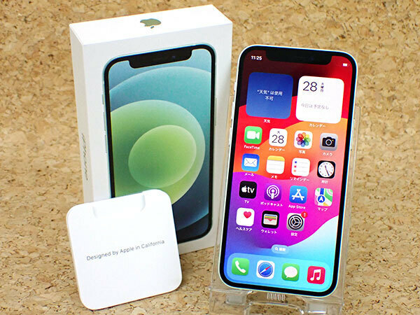 □【中古】SIMロック解除 楽天モバイル iPhone 12 mini 128GB グリーン MGDQ3J/A 本体 一括購入(PZ165-23)