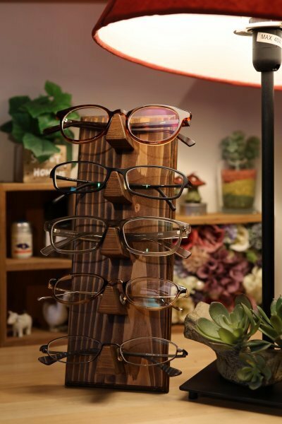 メガネ ラック スタンド 置き ホルダー 木製 アンティーク風 ビンテージ 男前 眼鏡 サングラス 収納 ケース ディスプレイ 12teak