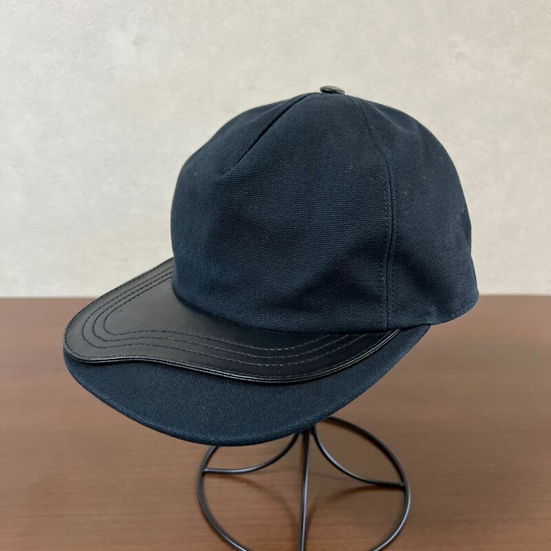 【美品】DIOR ディオール CD メタルバックル サドル レザー キャップ 帽子 size M