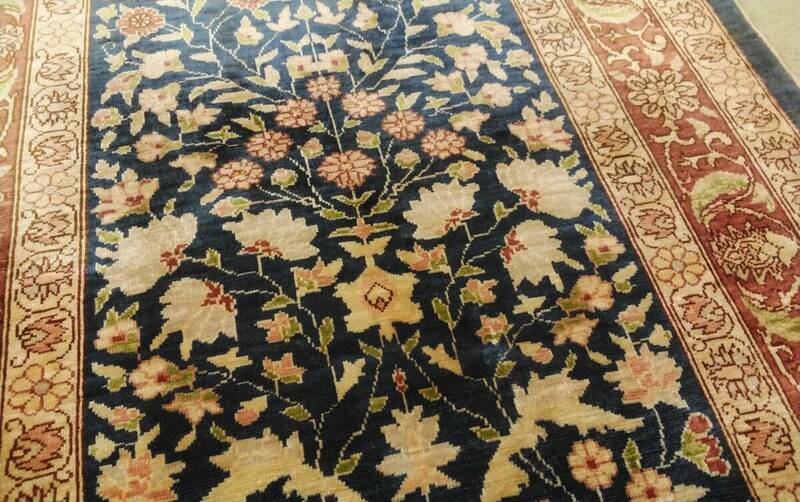 J13 トルコ絨毯 ヘレケ シルク 手織り 銘有り ヴィンテージ ペルシャ絨毯好きにも