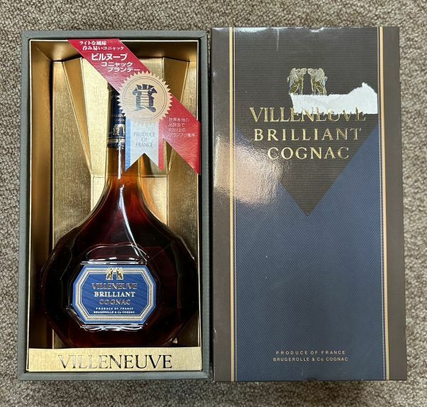 【A29】未開栓 古酒 VILLENEUVE BRILLIANT COGNAC ヴィルヌーヴ ブリリアント コニャック ブランデー 箱付 現状品