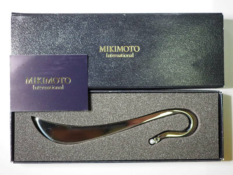 MIKIMOTO intternational ミキモト しおり パール付き ブックマーク 18-8 箱付き