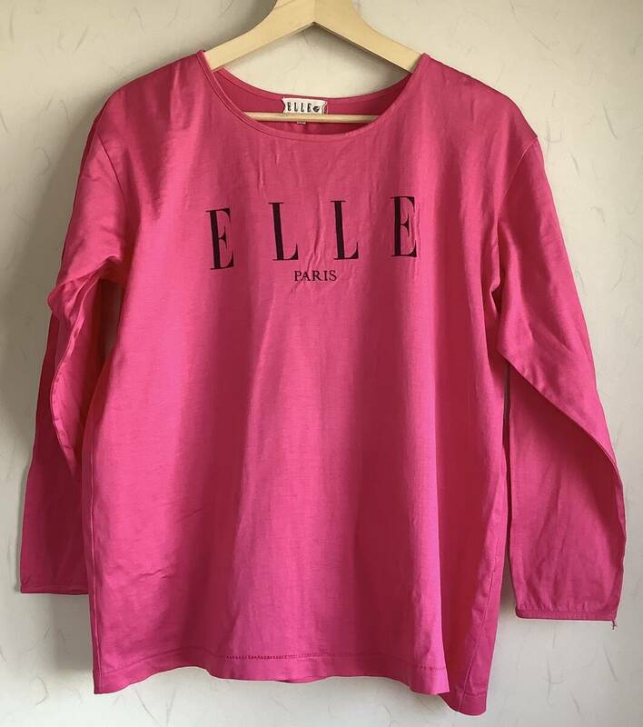 【中古美品】ELLE エル　レディース　トップス　カットソー　M〜Lサイズ　長袖　38サイズ　ピンク　
