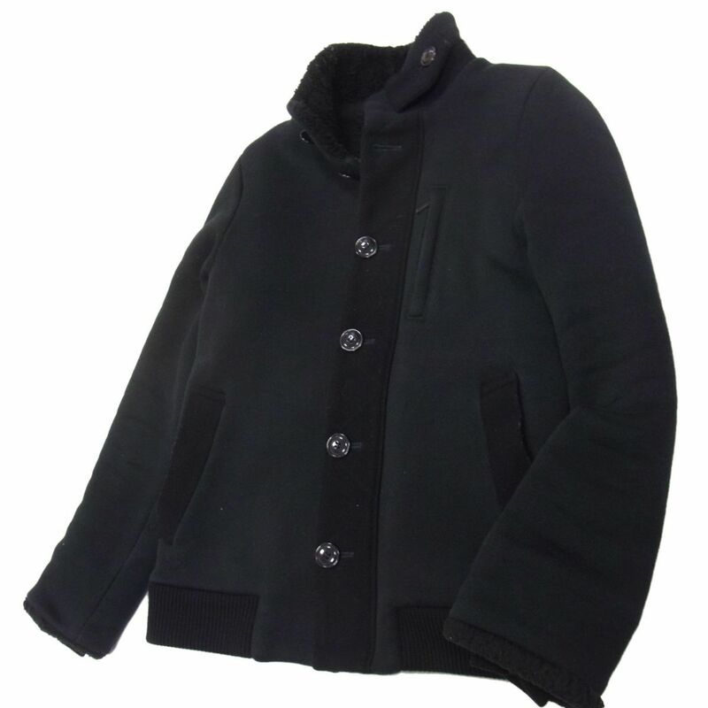 ◇BLUEBLUE ブルーブルー 裏ボア スタンドカラー N-1 デッキジャケット ブラック ARIGATO (株)聖林公司 メンズ