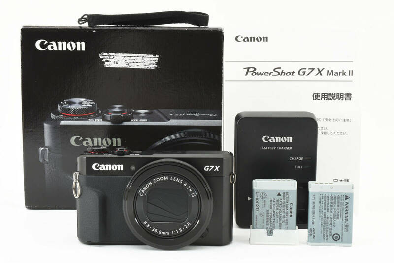希少 元箱付 ★ほぼ新品★ Canon PowerShot G7X MarkII コンパクトデジタルカメラ バッテリー２個付 (3958)