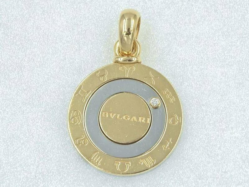 ◇BVLGARI/ブルガリ/ホロスコープ/1Pダイヤモンド/12星座/K18×SS/ペンダントトップ/約10.2g/ダイヤチェッカー済