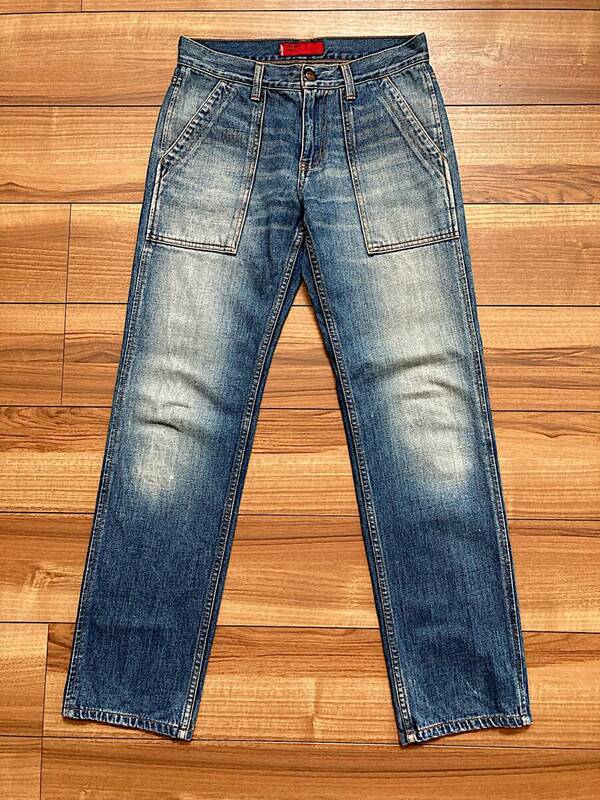 W30 74cm Levi's リーバイス 755-03 タイト ベイカー デニムパンツ ジーンズ キャンプ アウトドア ワーク アメカジ 古着 