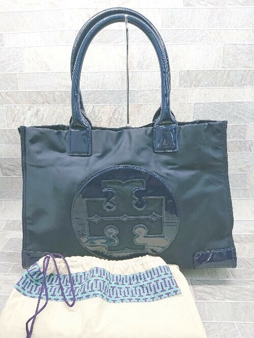 ◇ ◎ TORY BURCH トリーバーチ ロゴ シンプル キレイめ トートバッグ ネイビー レディース P