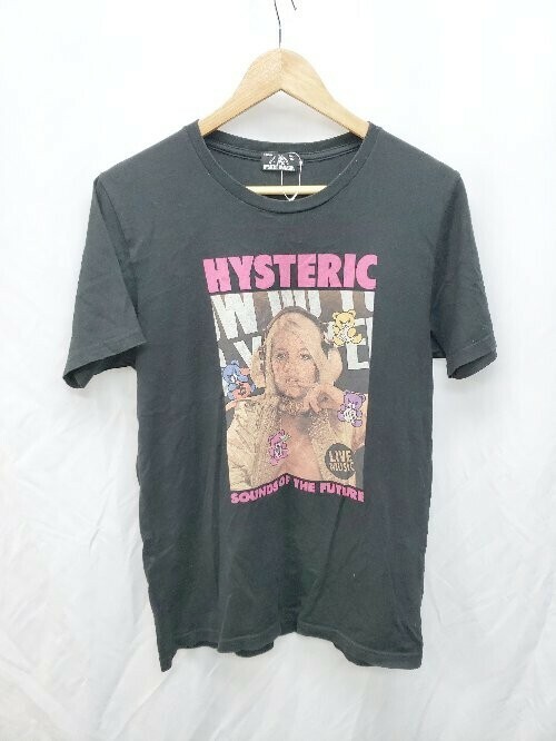 ◇ HYSTERIC GLAMOUR ヒステリックグラマー ボックスロゴ 半袖 Tシャツ カットソー サイズM ブラック レディース P