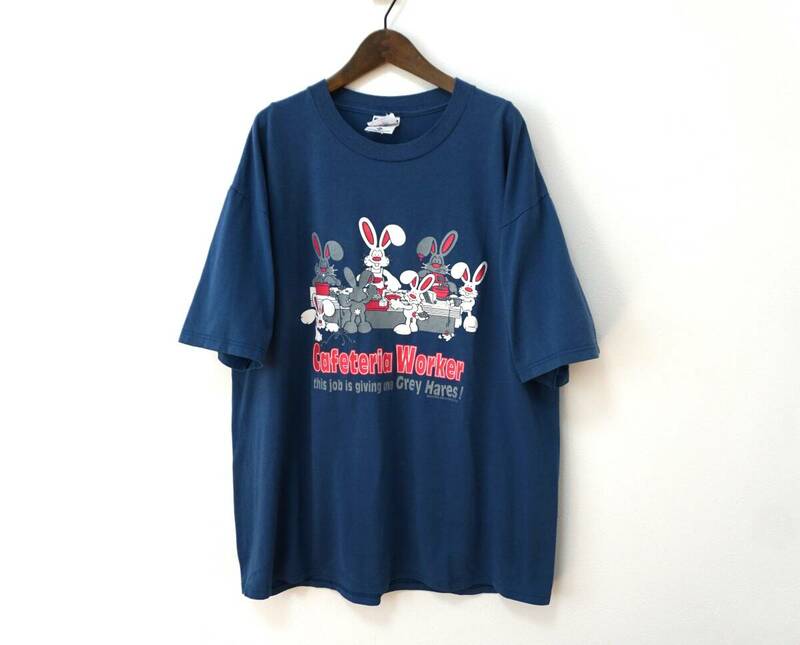古着屋で購入 アメリカ製 MODERN PROCESS CO. うさぎプリントTシャツ XL