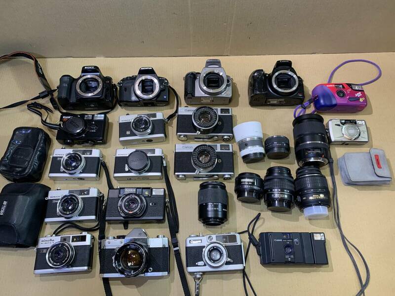 Canon/Nikon/SONY/KONICA/OLYMPUS/PENTAX/大量 カメラ レンズ 動作未確認 まとめて ジャンク セット まとめ (730)